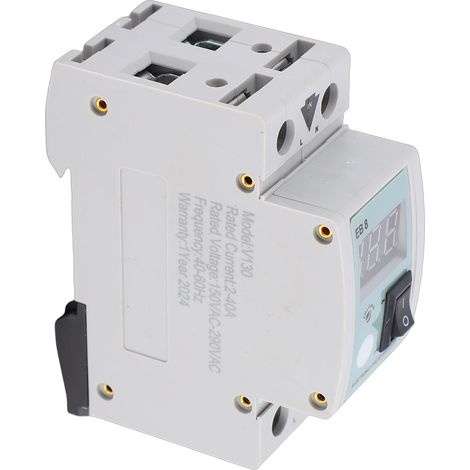 Disjoncteur électronique 40A avec limiteur de courant réglable, affichage LED, contrôle précis, interrupteur de fin de course intelligent et montage sur rail DIN. (1/5)