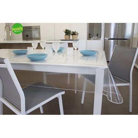 GEMITEX Tovaglia Trasparente Glitterata effetto ARGENTO, Cerata, Made in Italy, 140X220 (1/2)
