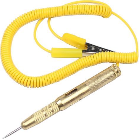 Circuit Tester Pen, Auto Car Vehicle Circuit Tester DC 6V 12V 24V Bulb Voltage Tester Pen Yellow (1/5)