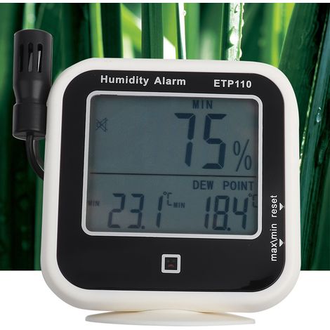 ETP110 Thermometer, Hygrometer und Taupunktmesser für den Heim- und Laborgebrauch. Batterie für den Versand entfernt. (1/5)