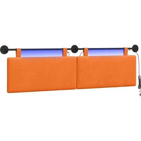 Maison Exclusive - Závěsné čelo postele Oranžová Žebrovaná látka (1/5)
