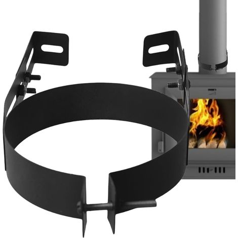 Support Pour Tuyau De Cheminée Support En Acier Inoxydable Pour Cheminée Console Réglable Pour Conduit De Poêle Pour La Maison, La Cuisine, La Cabine, Le Camping, L'Abri, Intérieur, Extérieur, M (1/5)