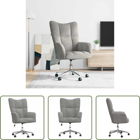 vidaXL Fauteuil réglable - Chaise de relaxation Gris clair Velours (1/5)