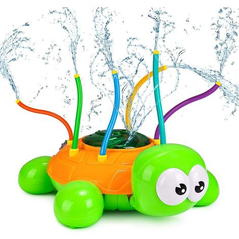 Jouet arroseur pour enfants en forme de tortue, arroseur portable avec tubes rotatifs pour jardin et extérieur (1/5)