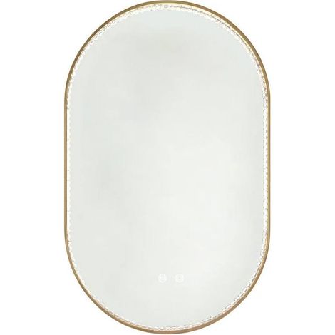 Espejo de baño ovalado LED 50 x 80 cm antivaho, 3 colores y luz regulable (1/5)