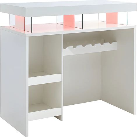 Mobile da bar con LED in MDF Bianco laccato - FABIO II (1/5)