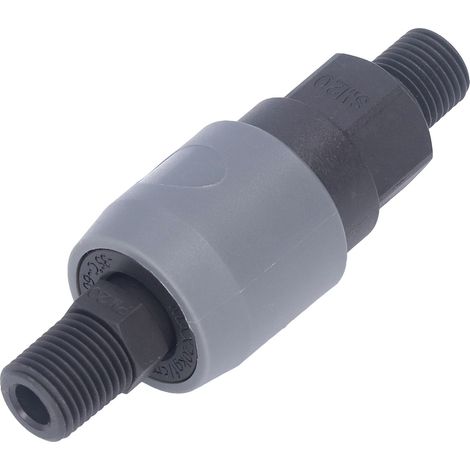 Raccord rapide pneumatique de type C, connecteur d'air autobloquant en plastique et acier pour tuyau PU (SM20+PM20 1/4 po) (1/5)