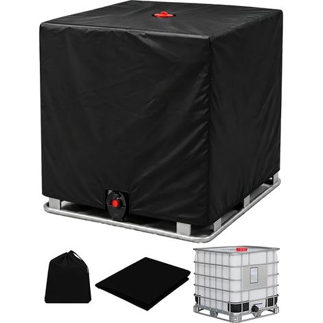 Bâche Cuve 1000L - 1 Pièce - Tissu Oxford - Protection UV Et Imperméable - Pour Réservoir IBC Extérieur - Noir (1/5)