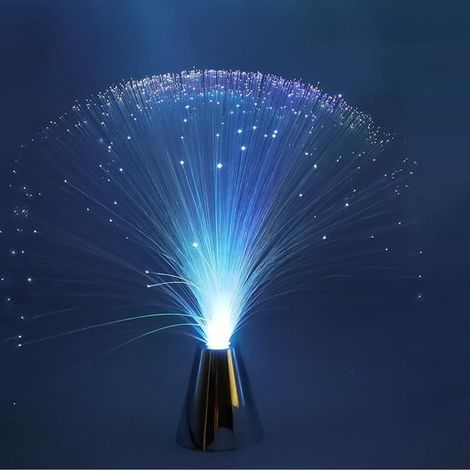 2 luci notturne a fontana a LED da 33 cm con cambio di colore e fibra ottica, ideali per Natale. (1/4)