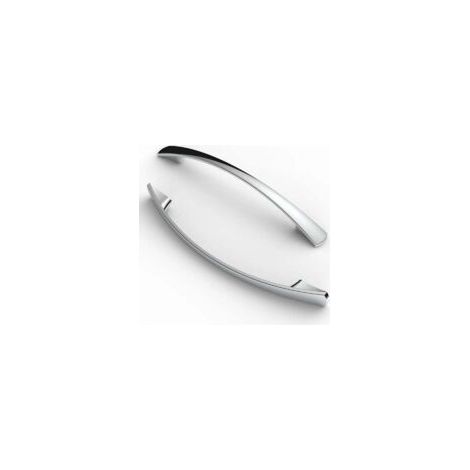 Set di 10 maniglie, interasse fori 128 mm, maniglie per mobili, maniglie per armadi, maniglie per cucina, maniglie per cassetti, Chrome-Crezuo