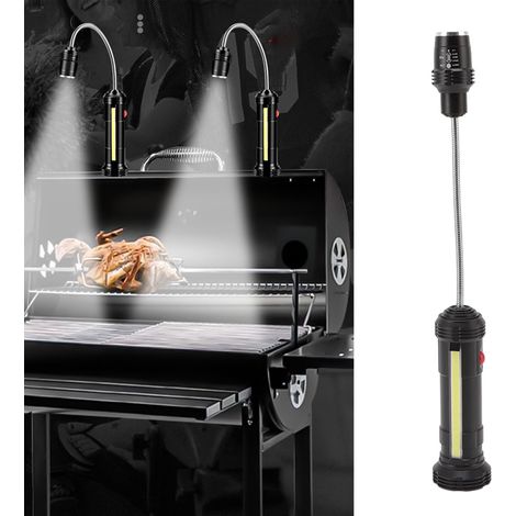 Lampes magnétiques pour barbecue avec lampe latérale, zoomables, résistantes à l'eau et à la chaleur, à LED et col de cygne flexible. (1/5)