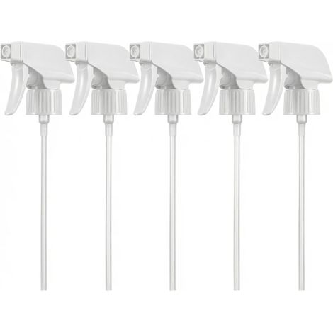 Lot de 5 pulvérisateurs à gâchette de rechange robuste pulvérisateur de rechange pour pulvérisateur de courant Compatible avec les bouteilles de pulvérisation Boston rondes 28/400 (blanc) (1/5)