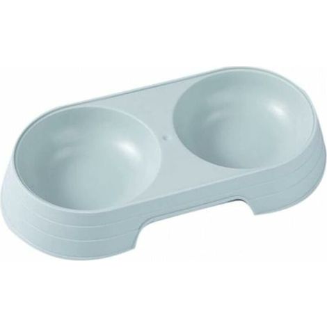 Nappe Pour Animaux - Double Compartiment - En Plastique Alimentaire Sans BPA - Antidérapant - Pour Chats Et Petits Animaux - 2 Pièces