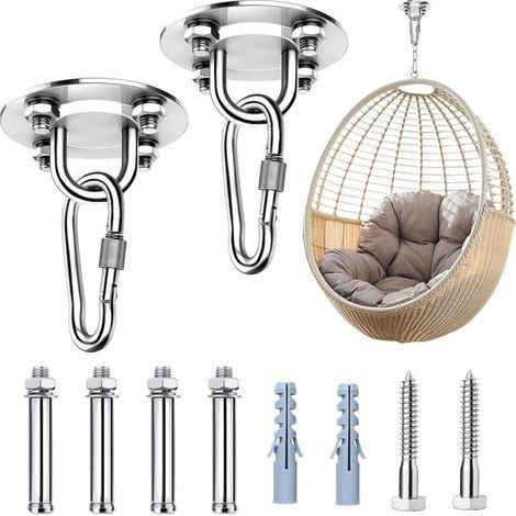 Fixation en acier inoxydable pour balançoire, hamac rotatif et fauteuil suspendu, Huanmin crochet de plafond, Huanmin lampe suspendue (1/5)