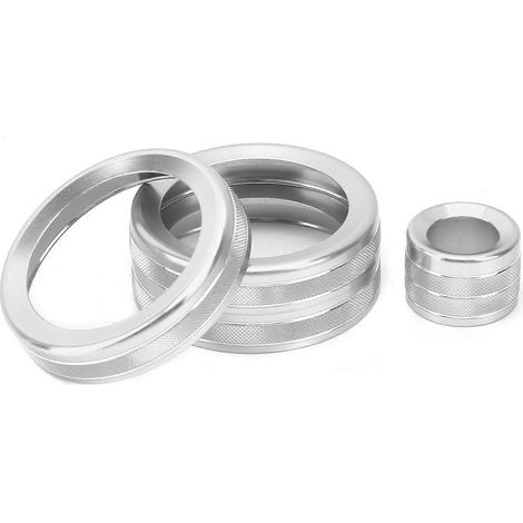 4 bagues de réglage de volume, garniture de bouton de climatisation, argent, compatibles Range Rover Evoque 2012-2018, décoration intérieure ajustable (1/4)