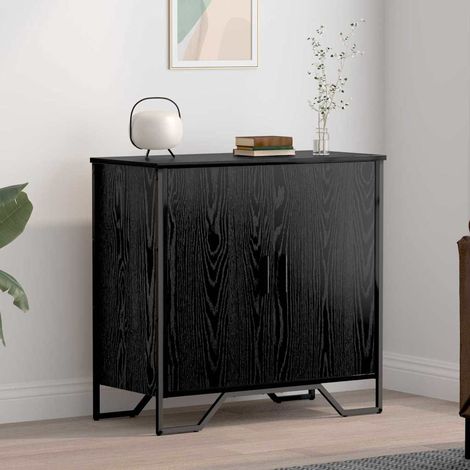 Sideboard Schwarz Eichen-Optik 78 x 35 x 74.5 cm