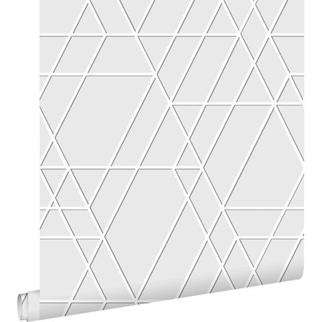 papier peint graphique 3D gris clair - ESTAhome (1/5)