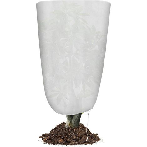 Housse De Protection Hivernale - Non Tissé - Pour Plantes En Pot Et Arbustes - Fermeture Éclair Et Cordon De Serrage - 120 X 180 Cm - Blanc
