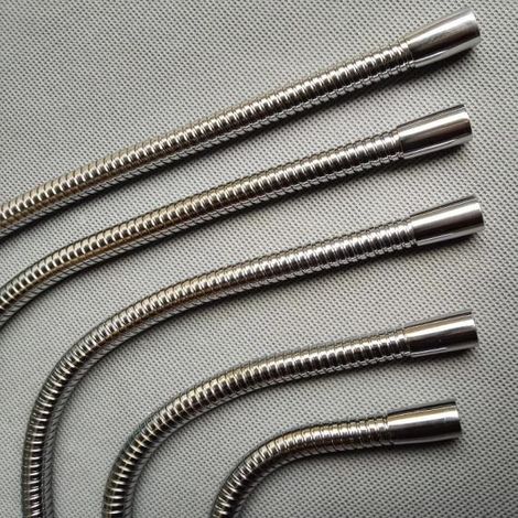 Tube Flexible en Acier Chromé avec Pas de Vis M10 - Solution d'Éclairage pour Appliques Murales