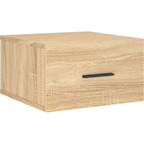 Maison Exclusive - Mesita de noche de pared color roble Sonoma 35