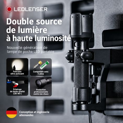 Lampe torche LED rechargeable puissante lumière chaude haut rendu des couleurs protection surcharge 150 g – Livraison gratuite (1/5)