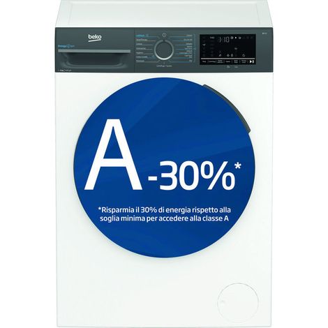 Beko b300 BMWEU9149DA 9kg, Classe A-30 , Bianco, Inverter 1400 giri, Touch, Oblò antracite, EnergySpin , Vapore
