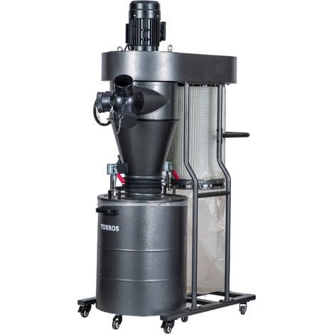 Torros – Aspirateur à copeaux 1450 m³/h 1,5 kW 230 V – Système cyclonique pour bois dur – Filtration 99% – ASC1450M