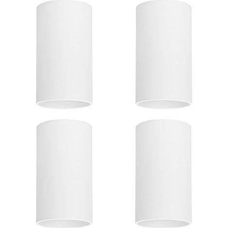 4 Pcs Spot Plafond Blanc en Saillie, Douille GU10, Ampoule non Incluse, 56 mm X 100 mm, Plafonnier Rond Spot de Plafond en Aluminium Moderne pour Salon, Cuisine, Couloir (1/5)
