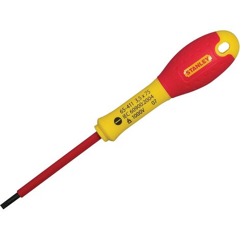Stanley Tools Fatmax Vde Insulated Screwdriver Parallel Tip 3.5 X 75Mm