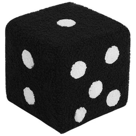 QORVA- Tabouret Cube doux et confortable, Simple, chaud, robuste, pour la maison, le salon, la chambre à coucher, noir, 20x20x20cm (1/5)