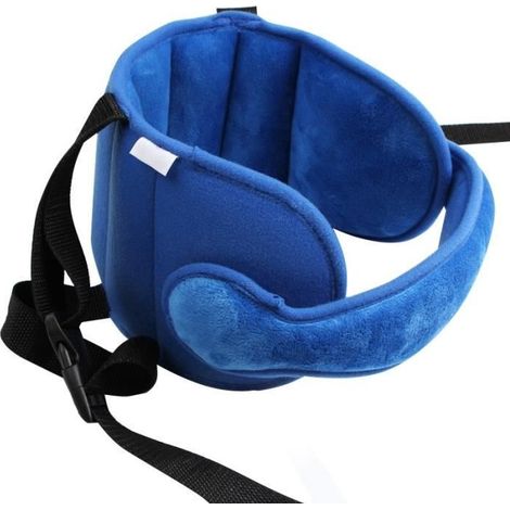 blue -Oreiller de sécurité réglable pour siège de voiture pour enfants, soutien tête fixe, doux, Protection du cou, positionneurs (1/4)