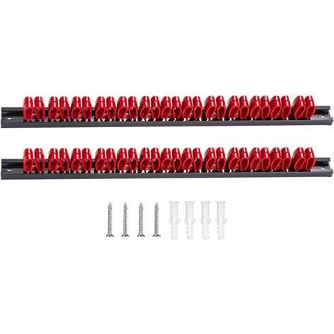 Solution de rangement d'outils en métal simple, 2 pièces, support d'affichage d'outils efficace, organisateur de douilles pour tournevis et clés, organisateur de tournevis, système mural (1/5)