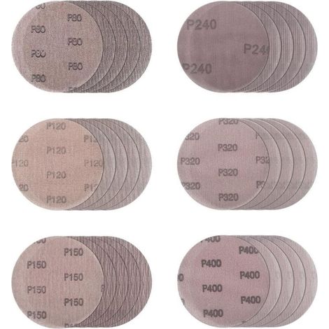 Ø 125 mm Packung mit 30 Schleifscheiben Staubfrei Zum Schleifen von harten Oberflächen, Holz, Lack, Metall (80/120/150/240/320/400)