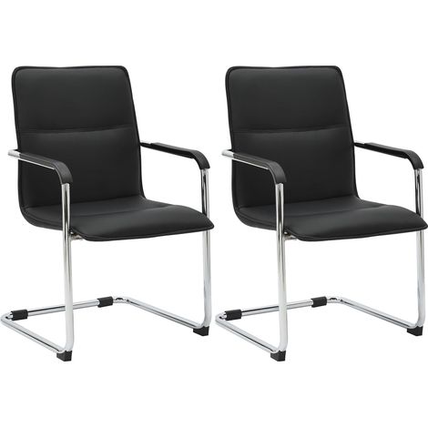 Set di 2 sedie cantilever Seattle in similpelle nero
