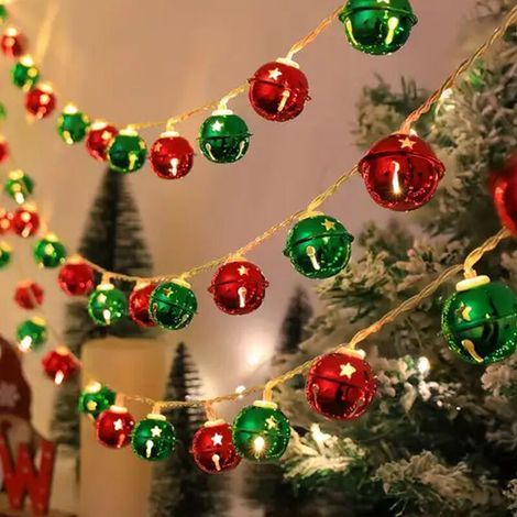Guirlande lumineuse LED de Noël de 1,5 m, clochettes, lumière chaude, pour les centres de table de Noël, de mariage et la décoration d'intérieur. (1/4)