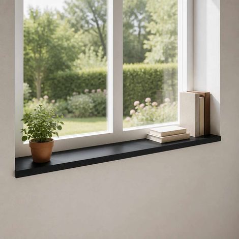 vidaXL Appuis de fenêtre 2 pc Noir 110 x 40 x 2 cm (1/5)