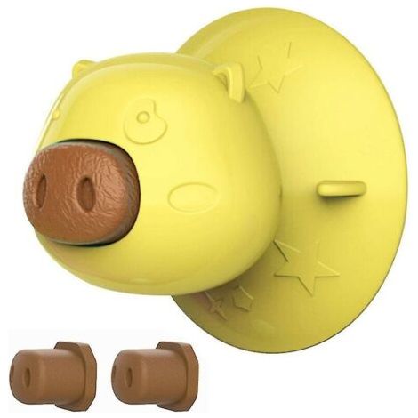 BUNTHAUS Jouet à lécher pour chien Animaux de compagnie Nettoyage des dents Jouet à mâcher Chargeur lent avec ventouse Bain Plaque molaire Jaune (1/5)
