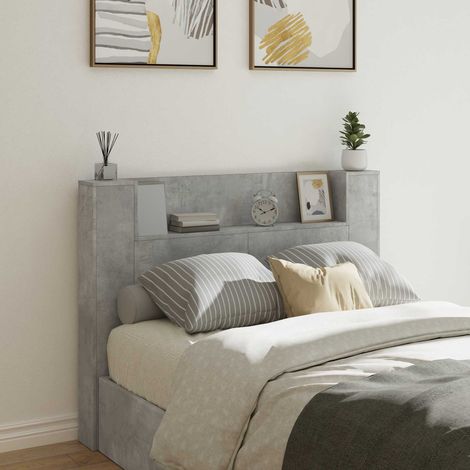 vidaXL Tête de lit Gris béton Bois d'ingénierie