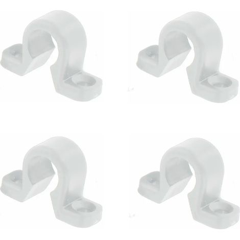 4 Colliers plats en composite pour espagnolette de volet battant, diamètre 14 mm - Spécial volets battants - Matière composite résistante - Blanc