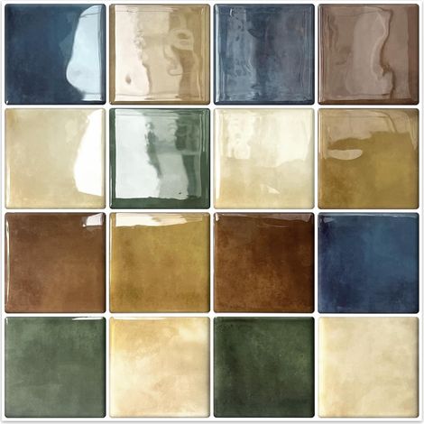 Carréau Carrelage Stickers Carreaux Adhesif Mural 10 Pièces Multicolore Autocollant Credence Adhesive Mosaïques Salle de Bain 30.5x 30.5 cm (1/5)