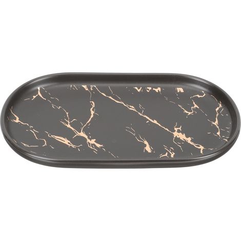 Plateau de Rangement Lisse Facile à Nettoyer en Céramique Effet Marbre pour Salle de Bain pour Clés et Cosmétiques Comptoir de Coiffeuse'-'-