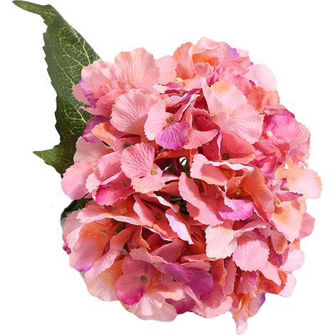 Bouquet D'Hortensias Artificiels Rose Pâle Soie Pour Mariage Décoration Maison Lot De 1 (1/2)
