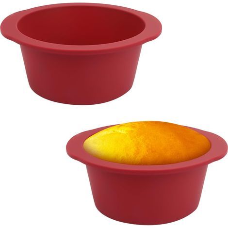 2 stuks siliconen taartvorm, rond, kleine bakvorm, ronde siliconen vorm, rond, anti-aanbaklaag, kleine bakvorm, siliconen bakvorm, bakvormen, siliconen bakvorm, bakken voor cake, brood (1/5)