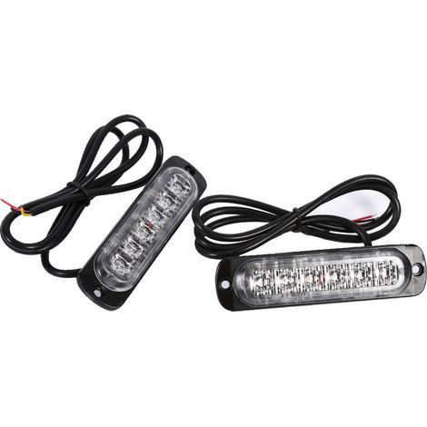 2x 12V 6 LED-Blitzlicht, gelbes Warnlicht für Lkw und Pkw (1/5)
