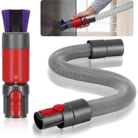 2 Pièces Brosse Anti-Rayures pour Dyson Aspirateur Kit, pour Dyson v7 V8 V10 V11 V15 Accessoires, avec Tuyau D\'extension Flexible, pour Dyson Universel Accessoires Aspirateur (1/4)