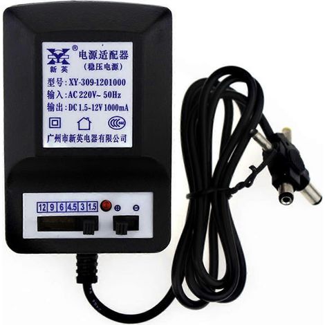 1,5 V, 3 V, 4,5 V, 6 V, 9 V, 12 V Einstellbarer Spannungsadapter für Spielzeugradio mit LED-Beleuchtung (1/5)
