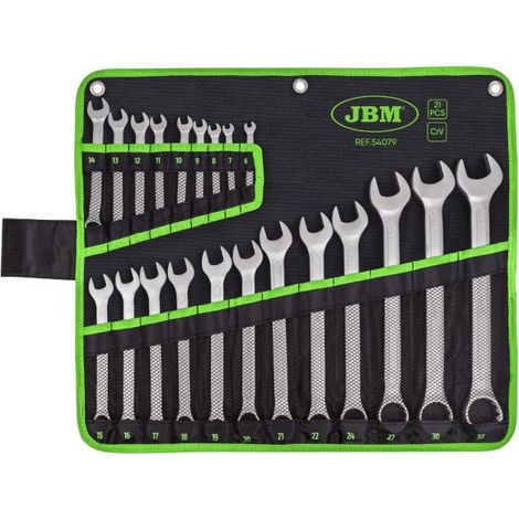 JBM 54079 Set 21 Chiavi Combinate Fissa e Stella da 6 a 32mm con Custodia (1/3)