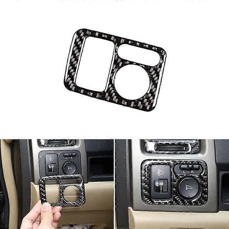 Pour Honda CRV 2007 2008 2009 2010 2011 : Cadre de commande de réglage de rétroviseur intérieur en fibre de carbone avec garniture de protection intérieure (1/5)