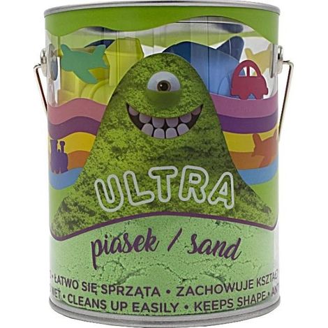 Sabbia Ultra 900 g verde + 4 stampi per veicoli