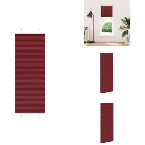 Store plissé rouge bordeaux 80x200 cm largeur du tissu 79,4 cm - Store Plissé - Stores Plissés - Store Plissé De Fenêtre - Plisse Aveugle (1/5)